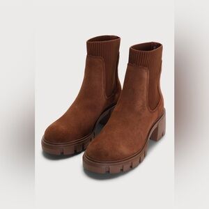 Steve Madden Hayle Suede Slip-On Platform Chelsea Boots